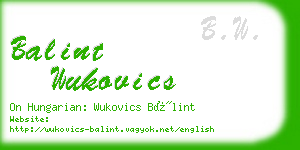 balint wukovics business card